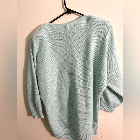 VTG Light Blue Carducci Acrylic Women’s Sweater with Pearls - Size S - Picture 5 of 6